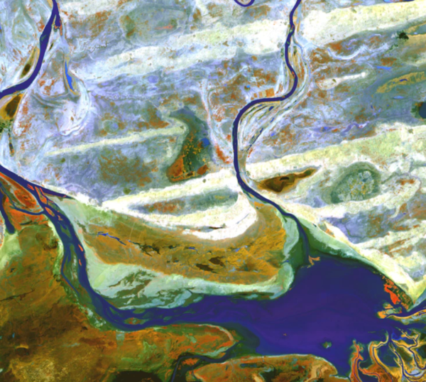 Image of a river on Earth from space